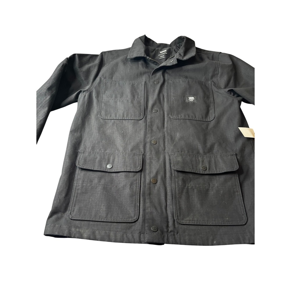 Vans Drill Chore Coat Men Size M Black Ripstop Jacket Invisible Hood VN0A3WFZBLK - Picture 13 of 14